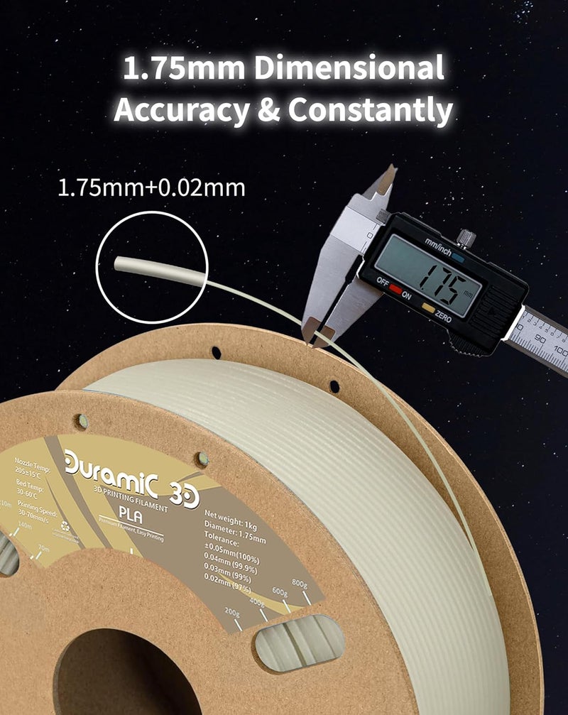 DURAMIC 3D PLA Glow Turquoise in The Dark Filament 1.75mm 1Kg, 3D Printing Luminous Filament 1.75mm Dimensional Accuracy +/- 0.02 mm, Fit Most FDM 3D Printers - Image 4