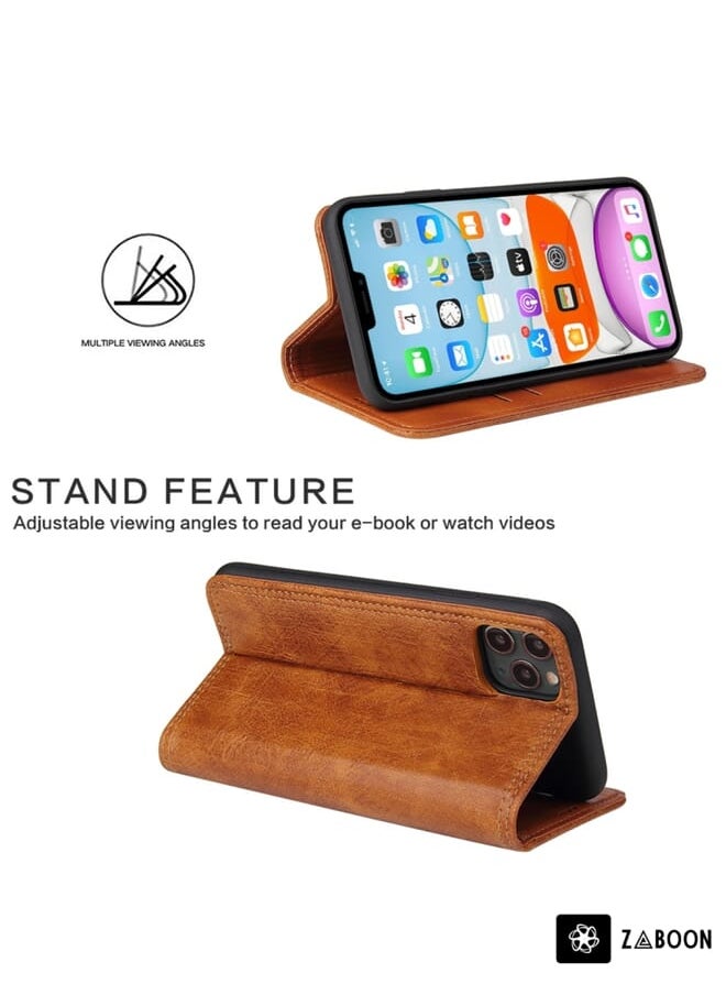 Green Tiger - For iPhone 11 Pro Retro Tree Bark Texture PU Magnetic Horizontal Flip Leather Case with Holder & Card Slots & Wallet(Khaki) - Image 1