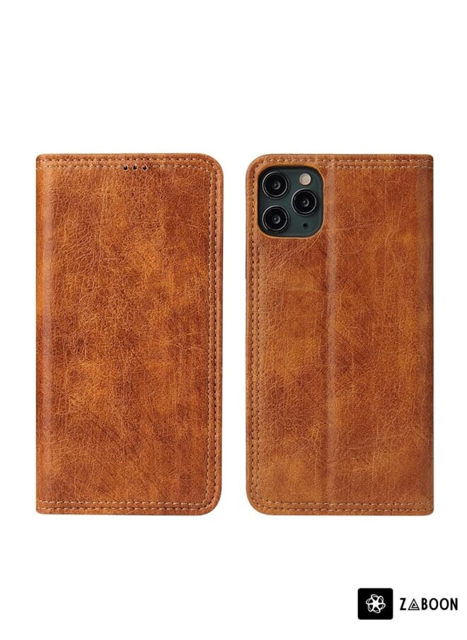 Green Tiger - For iPhone 11 Pro Retro Tree Bark Texture PU Magnetic Horizontal Flip Leather Case with Holder & Card Slots & Wallet(Khaki) - Image 1