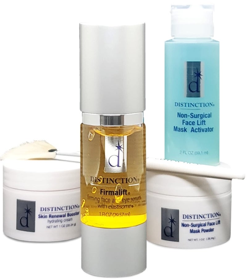 Distinction Non Surgical Face Lift Kit | Lifts, Tightens, Tones | Includes Firmalift Face and Eye Serum, Mask Powder, Mask Activator, and Brush - Image 5