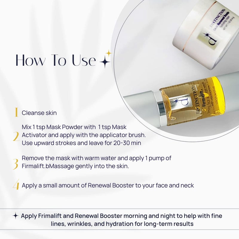 Distinction Non Surgical Face Lift Kit | Lifts, Tightens, Tones | Includes Firmalift Face and Eye Serum, Mask Powder, Mask Activator, and Brush - Image 3