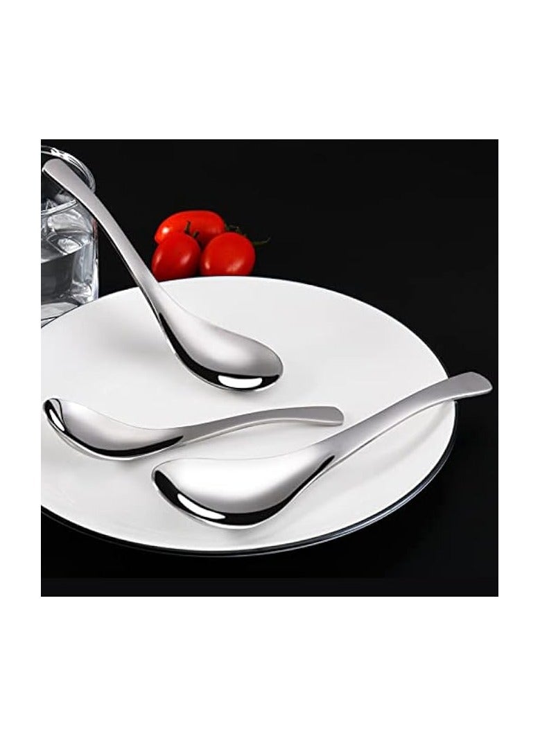 Green Tiger Thick Heavy-weight Soup Spoons, Stainless Steel Soup Spoons, Table Spoons, Set of 4 - Image 4