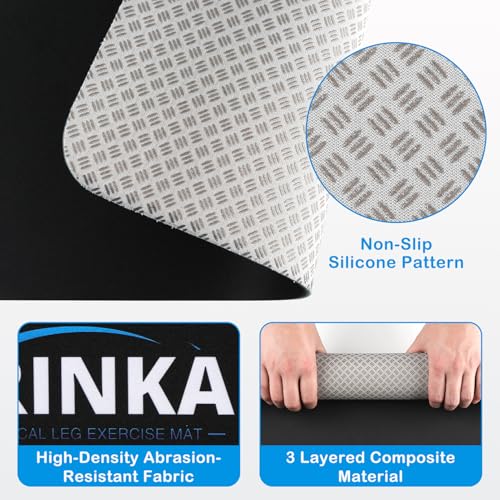 TRINKA Non-Slip Workout Mat for Under Desk Elliptical Machine, Mats for Exercise Equipment, Suitable for Electric Seated Foot Pedal Exerciser, Enhanced Stability & Floor Protection - Image 4