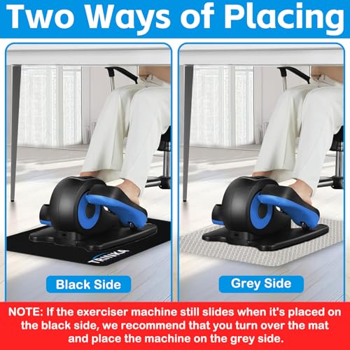 TRINKA Non-Slip Workout Mat for Under Desk Elliptical Machine, Mats for Exercise Equipment, Suitable for Electric Seated Foot Pedal Exerciser, Enhanced Stability & Floor Protection - Image 2