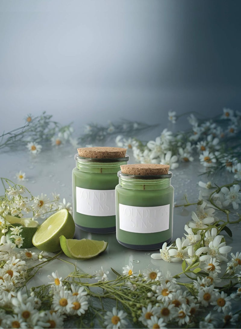Al'iishraqa Duo ( Lime Breeze Candle + Rainy Garden Candle )