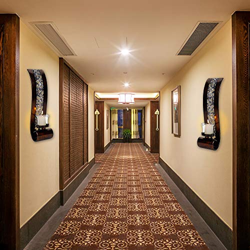 Shelving Solution Wall Sconce 14.4 x 3.5 Inch, with Tea Light Candle Holder Antique Bronze Style Metal Wall Art Decorations for Living Room, Bathroom, Dining Room and Office, Set of 2 - Image 4