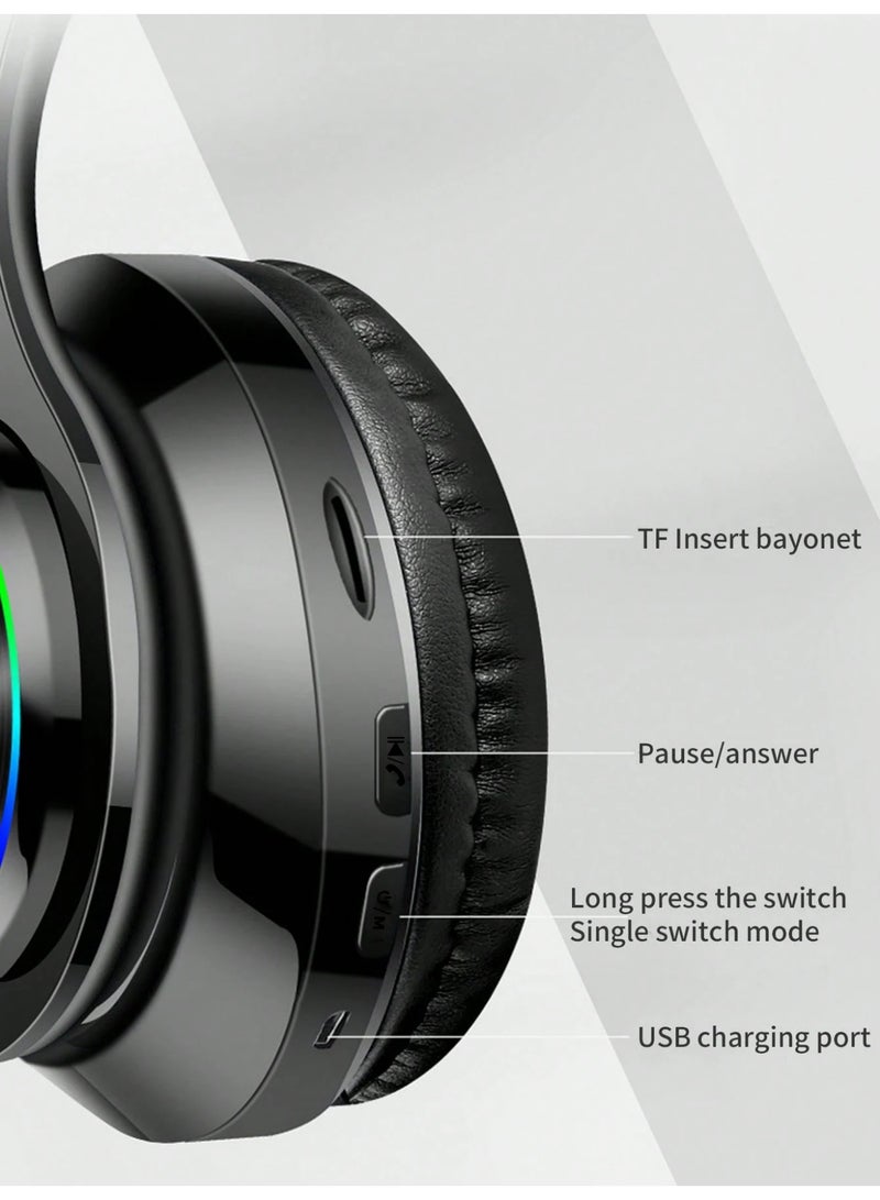 Head-Mounted Gaming Headphones Blutooth Surround Sound Stereo Wireless Earphone with Micro Phone PC Laptop Headset  - Image 4