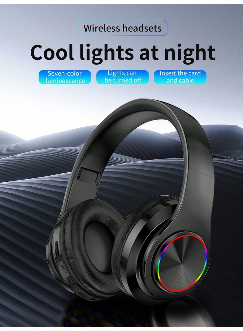 Head-Mounted Gaming Headphones Blutooth Surround Sound Stereo Wireless Earphone with Micro Phone PC Laptop Headset  - Image 5