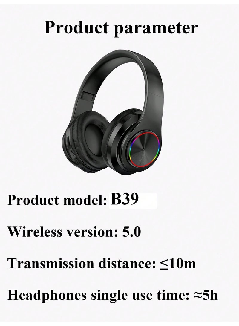 Head-Mounted Gaming Headphones Blutooth Surround Sound Stereo Wireless Earphone with Micro Phone PC Laptop Headset  - Image 2