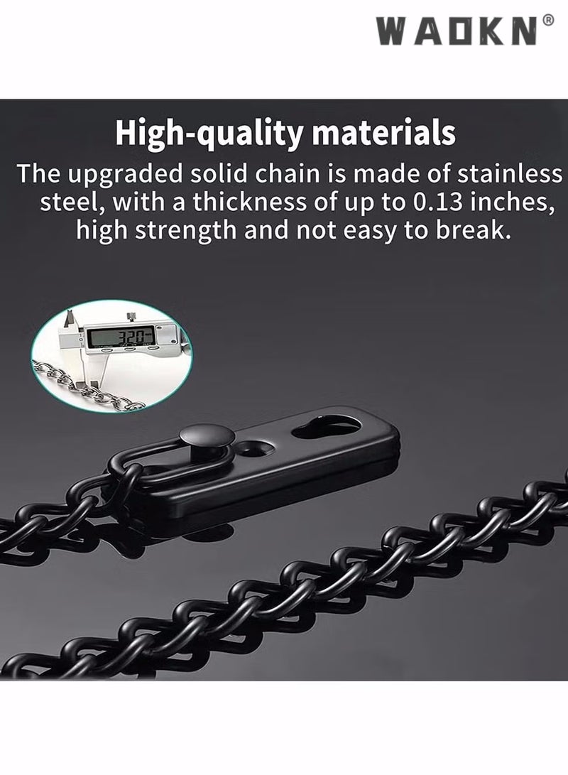 WAOKN Stainless Steel Chain Door Guard with Spring Anti-Theft Press Lock, Punch Free Door Chain Lock, Bedroom Home Apartment Hotel Security Door Sliding Safety Chain Lock Stainless Steel Easy Installation - Image 5
