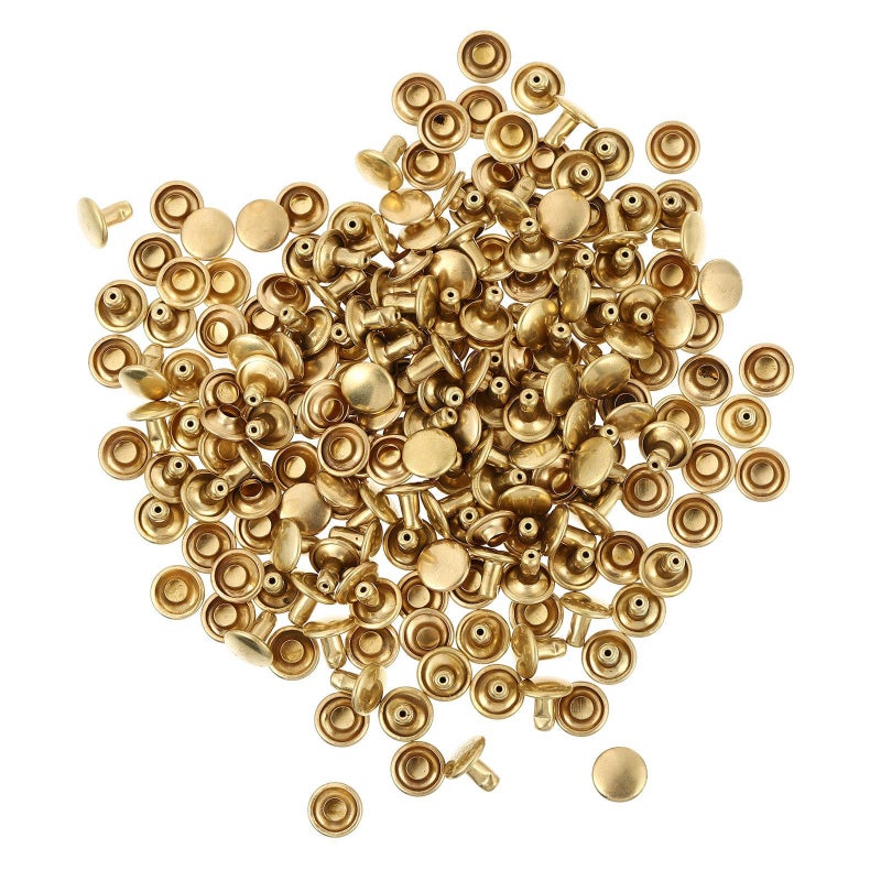 Double Cap Leathercraft Rivets 100 Pcs Metal Nailhead Studs For Bag Repair And Decoration - Image 2
