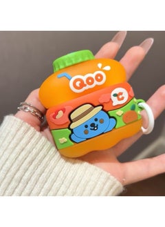 Generic Apple AirPods1/2/3/4 Generation Silicone Protective Case AirPodsPro2 Generation 4/5 Generation Cartoon Protective Case-Color:Orange Juice Drink-Applicable Model:Airpods 3 Generations  - Image 1