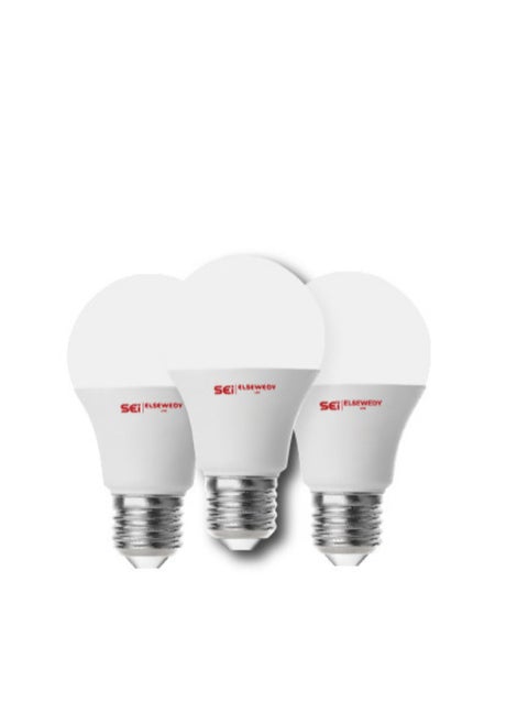 Set of 3 12W LED bulbs from El Sewedy, white lightt