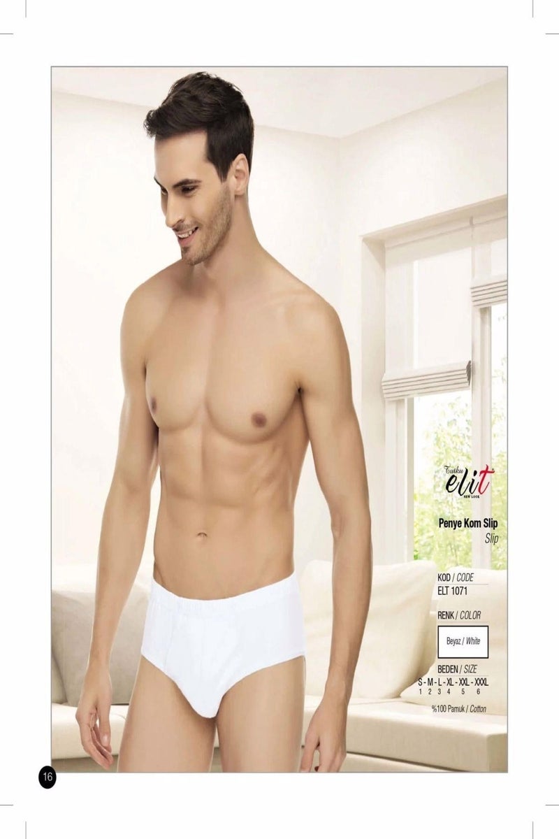 Tutku Elit e Men's Combed Cotton Slip Panties 1071 - 12 Pieces  - Image 3