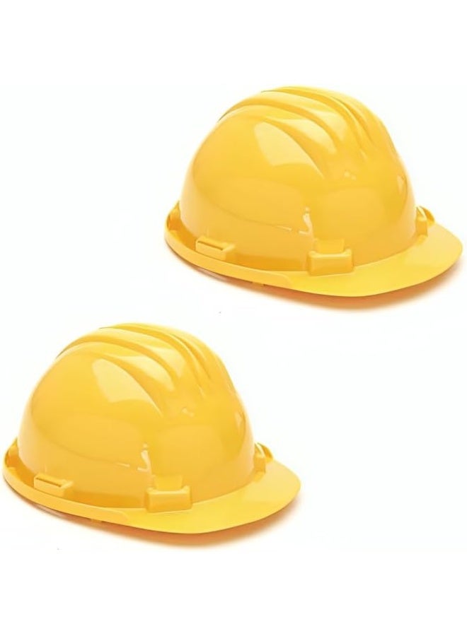 Royal Apex Royal Apex Adjustable Polyethylene 6-Point Industrial Safety Helmet - Protective Construction Work Cap For Industrial And Structural Workers (Pack Of 2 Yellow Helmet)  - Image 1