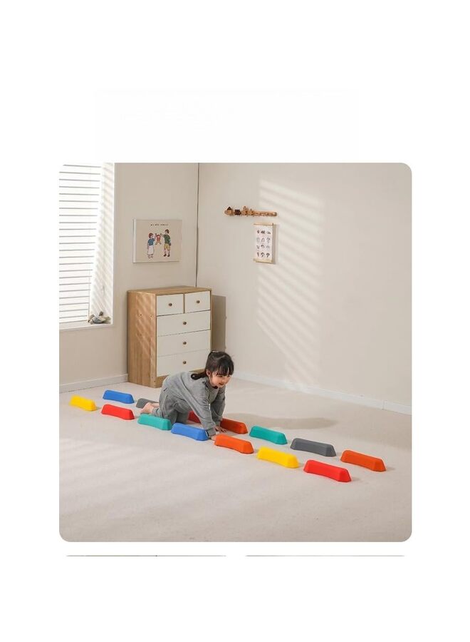 قطع من أحجار الدوس للأطفال، عارضة التوازن، قاعدة غير قابلة للانزلاق، تمارين التنسيق والاستقرار، ألعاب حسية للأطفال الصغار، معدات لعب خارجية - Image 5