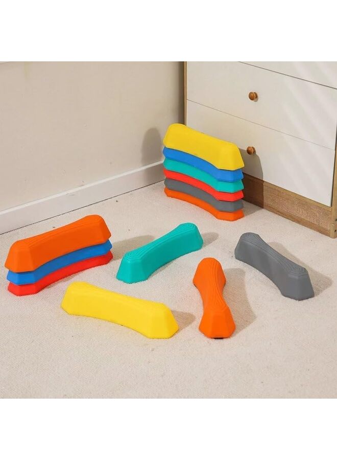 قطع من أحجار الدوس للأطفال، عارضة التوازن، قاعدة غير قابلة للانزلاق، تمارين التنسيق والاستقرار، ألعاب حسية للأطفال الصغار، معدات لعب خارجية - Image 2