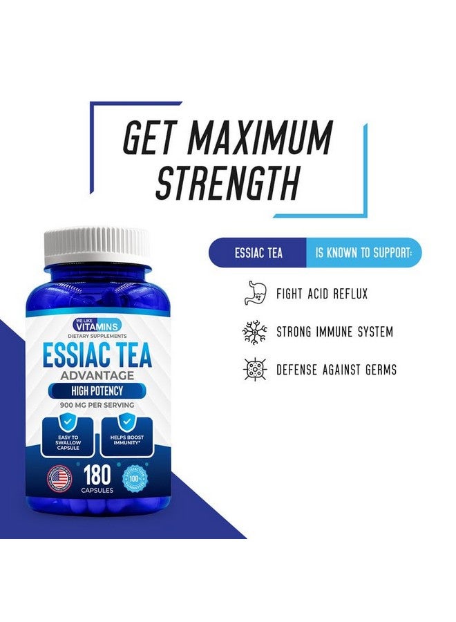 We Like Vitamins Essiac Tea Advantage 180 Capsules 900mg Essiac Herbal Supplement and Immune Booster with Essiac Capsules - Image 3