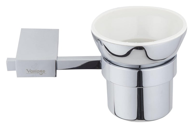 Vantage VEL1022 Tumbler Wall Mount 100 Brass Holder With Corrosion Resistant Circular Design For Bathroom Kitchen Other Settings - Image 1