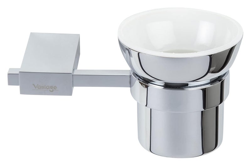 Vantage VEL1022 Tumbler Wall Mount 100 Brass Holder With Corrosion Resistant Circular Design For Bathroom Kitchen Other Settings - Image 3
