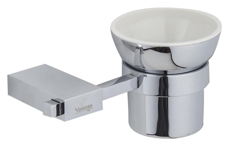 Vantage VEL1022 Tumbler Wall Mount 100 Brass Holder With Corrosion Resistant Circular Design For Bathroom Kitchen Other Settings - Image 2