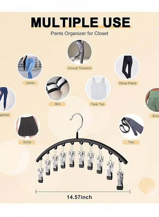 Legging Organizer for Closet, Metal Yoga Pants Hangers 3 Pack w 10 Clips Holds 30 Leggings, Hangers Space Saving Hanging Closet Organizer