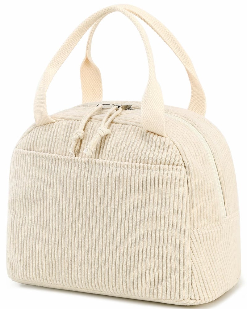 Bluboon Lunch Bag for Women Men Cute Corduroy Lunch Tote Bags Reusable Insulated Lunch Box Large Capacity Reusable Insulated Cooler for Work Picnic or Travel