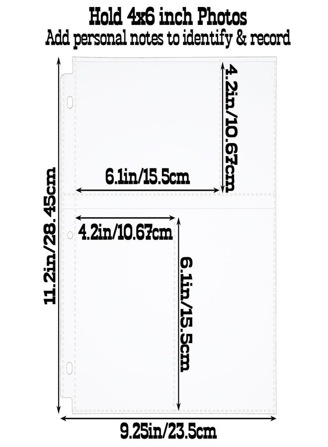wutfuooo 100 Pack 4x6 Photo Sleeves for 3 Ring Binder-for 600 Photos, Clear Photo Album Refill Pages, Acid Free Plastic Archival Photo Protector Sleeves, Photo Pages Sheets for 3 Ring Binder 9x11 - Image 2
