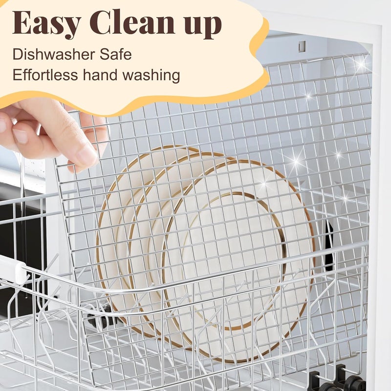 رفوف التبريد للطهي والخبز - قطعتان 11.65 × 16.85 بوصة رف خبز شبكي سلكي للطهي في الفرن، الخبز، الشوي، التحمير - رف لحم مقدد آمن للغسالة - يناسب صينية الكوكيز نصف الصفيحة - Image 4
