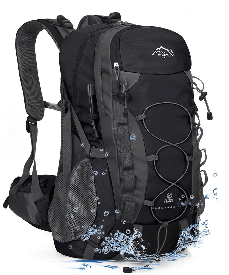 INOXTO lightweight Hiking Backpack 40L Hiking Daypack, Black, L - Image 1