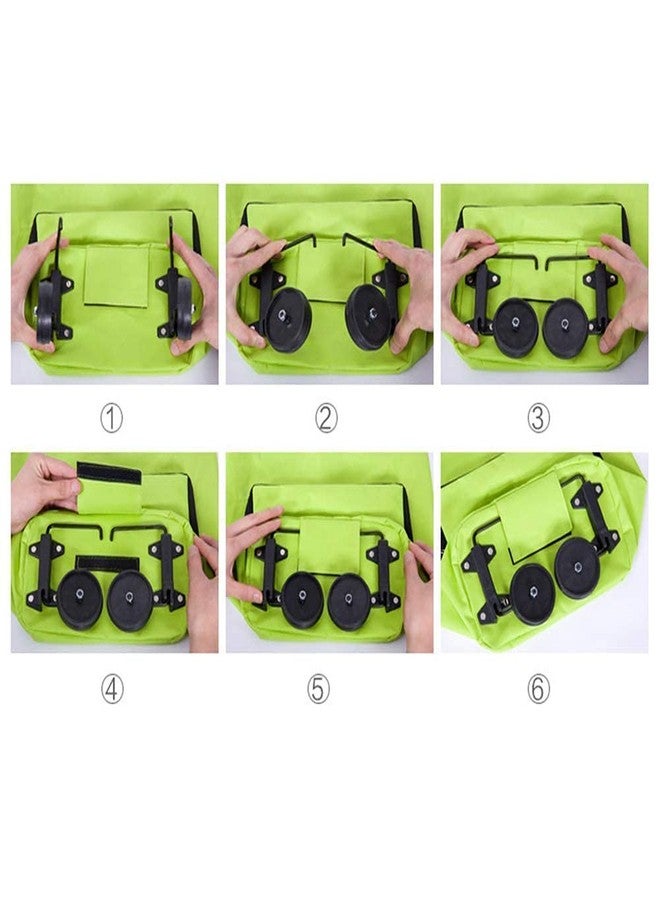 HETVIN Heavy Duty Foldable Rolling Shopping Bag with Wheels, Lightweight Grocery Trolley for Home and Outdoor Use - Image 4