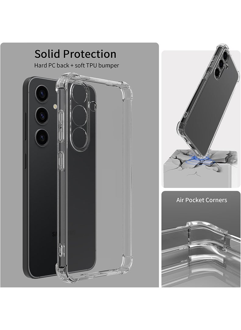 Theodor Samsung Galaxy M55 Clear Case, Shock-Absorption TPU Cell Phone Cover with Reinforced Corners, Soft Flexible & Crystal Clear Protective Bumper Case  - Image 2