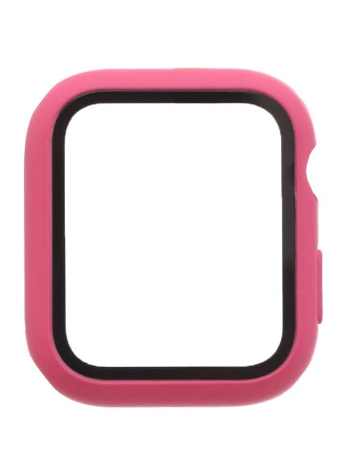 Classic Smartwatch Tempered Glass Screen Protector Case For Apple Watch Series 1, 2 And 3 (38mm) - Fuchsia
