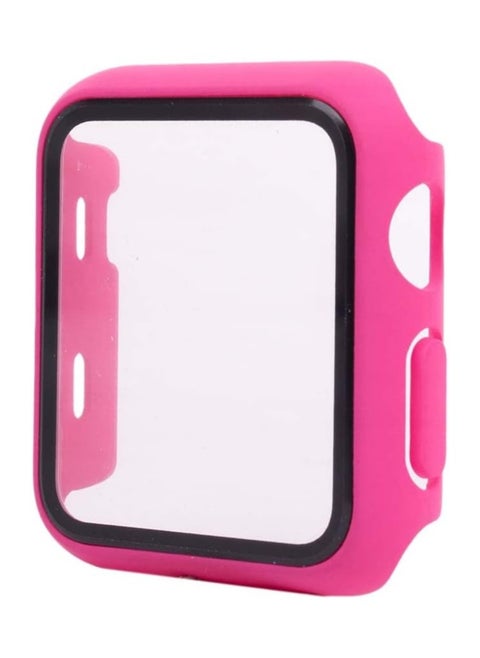 Classic Smartwatch Tempered Glass Screen Protector Case For Apple Watch Series 1, 2 And 3 (38mm) - Fuchsia