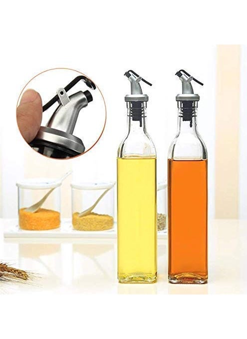 AP SALES AP SALES Glass Oil and Vinegar Storage Bottle Cruet Seasoning Set for Dining Table and Home and Kitchen Sauce Bottle Dispenser 500 ml 500 ml Transparent Pack of 2  - Image 1