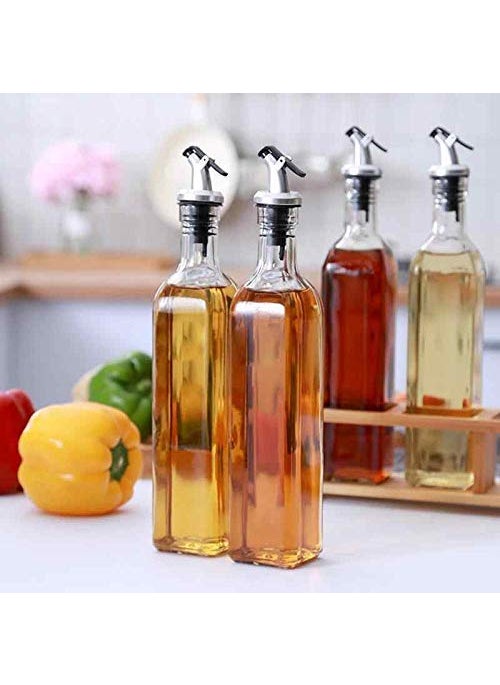 AP SALES AP SALES Glass Oil and Vinegar Storage Bottle Cruet Seasoning Set for Dining Table and Home and Kitchen Sauce Bottle Dispenser 500 ml 500 ml Transparent Pack of 2  - Image 3