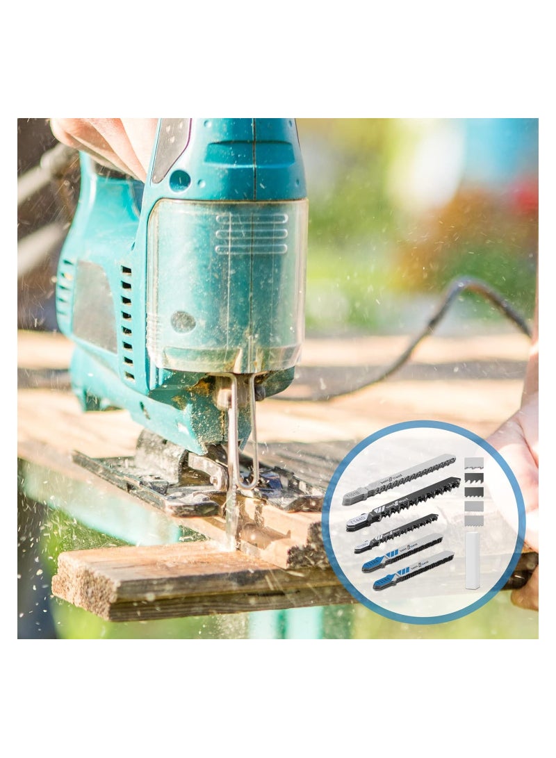 SYOSI 20 Piece T Shank Jigsaw Blades Tool Assortment of Professional T-Handle Jig Saw Blade Kits Multi-Purpose Jig Saw Blades Replacement Set for Wood Pruning Plastic and Metal Cutting - Image 5