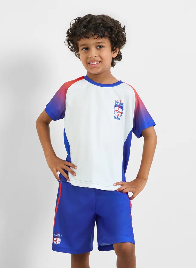 Styli Boys England Print Jersey T-Shirt and Shorts FIFA Football Set