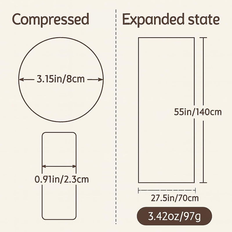 KIPSOME Travel Towel Tablets – 1pcs Large Compressed Cotton Towels (70x140cm) | Disposable, Quick-Dry, Lightweight & Eco-Friendly | Great for Camping, Beach & Gym - Image 3