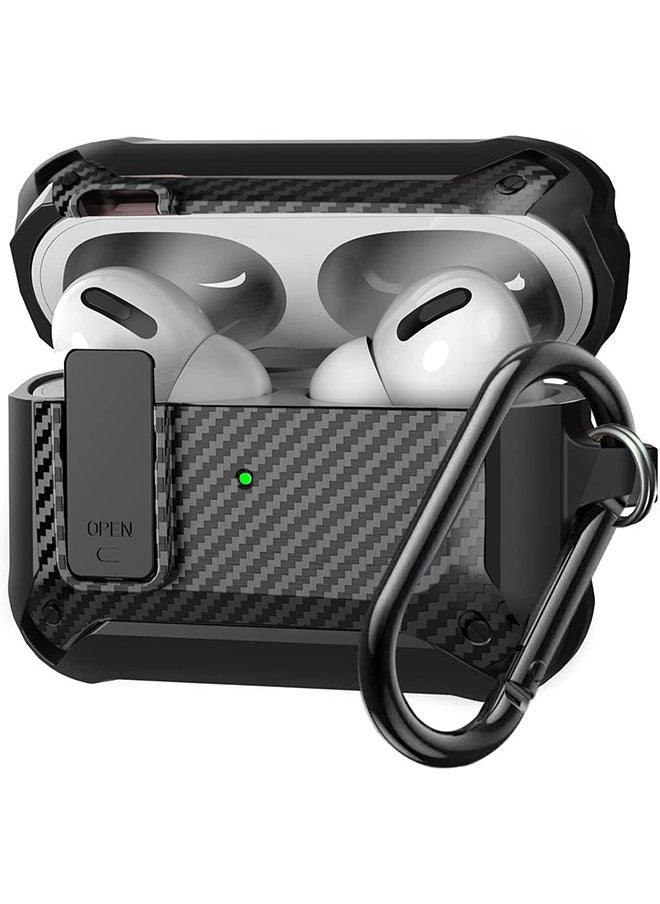 Unique Compatible with AirPods Pro 2 Case, Protective Case with Lock, Hard Shell Rugged Shockproof Cover，Designed for AirPods Pro 2 - Pink (Black)  - Image 1
