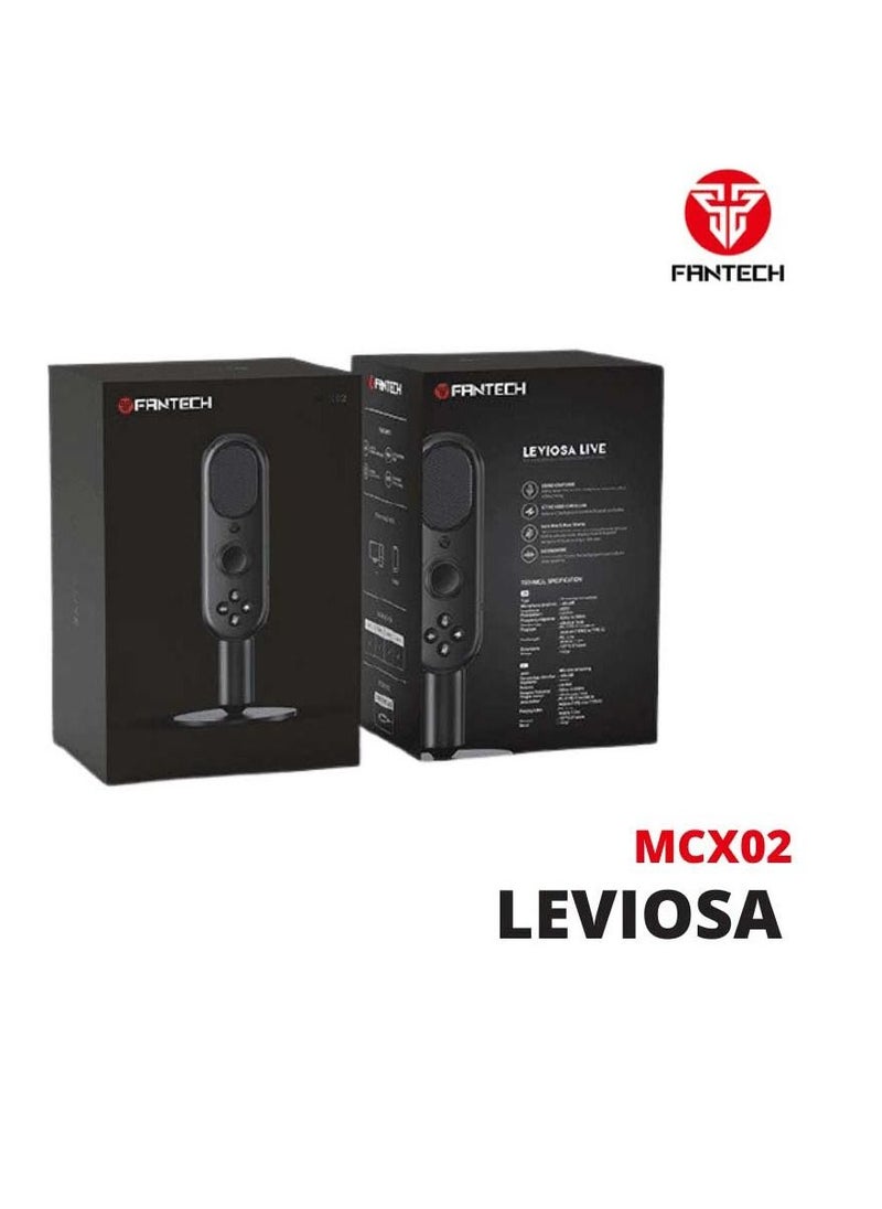 FANTECH - FANTECH Leviosa MCX02 Professional Smart Microphone with Mobile and PC USB Interface, Cardioid Polar Pattern, Gaming or Podcast Recording Device, Noise Cancelling and Audio Sharing - Image 1
