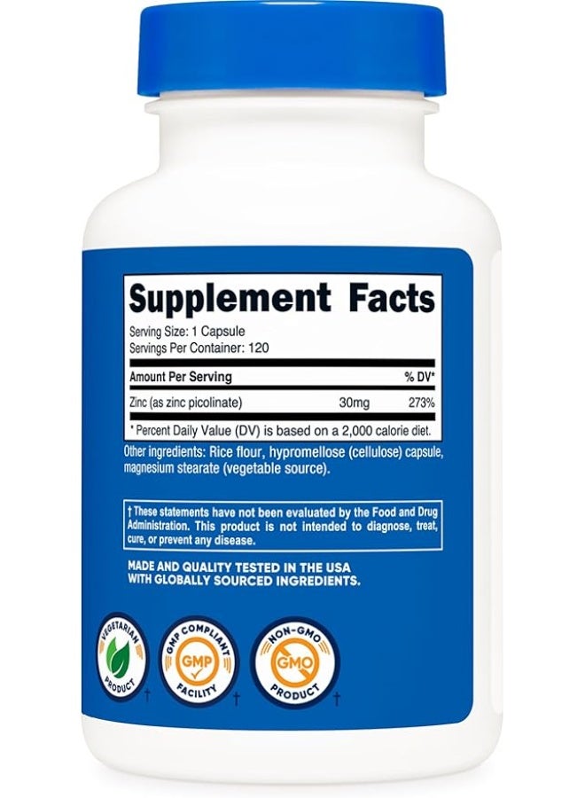 Nutricost, Zinc Picolinate, 30 mg, 120 Capsules - Image 4