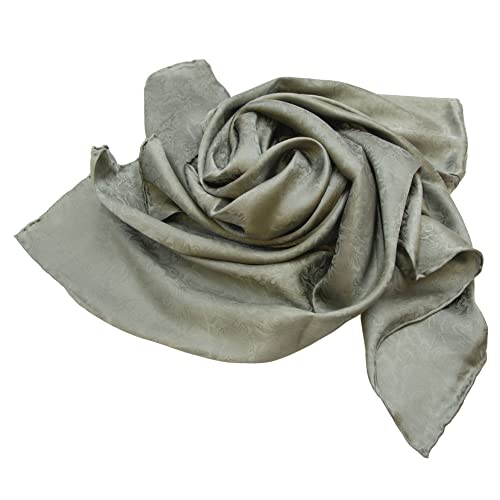 WYOMING TRADERS Casual Unisex Adult Lightweight Breathable Jacquard Sage Regular Silk Scarf, 34.5" - Image 3