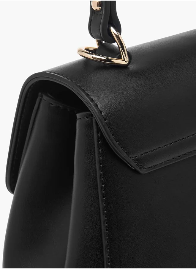 Celeste Women Monogram Embossed Satchel Bag with Top Handle and Detachable Strap