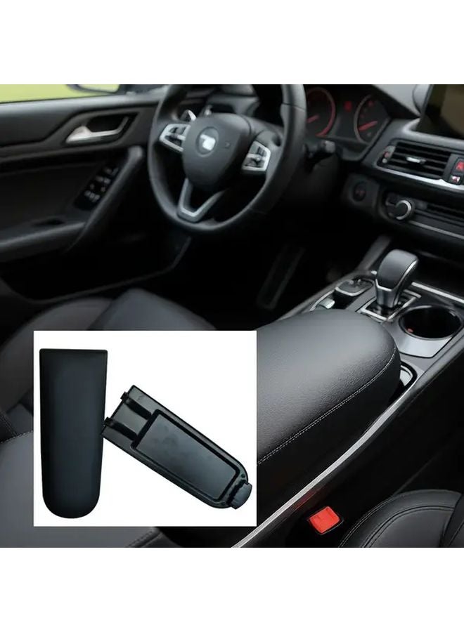 Universal 1pc Black Central Armrest Box Cover For Car Interior Upgrade And Refurbishment - Image 1