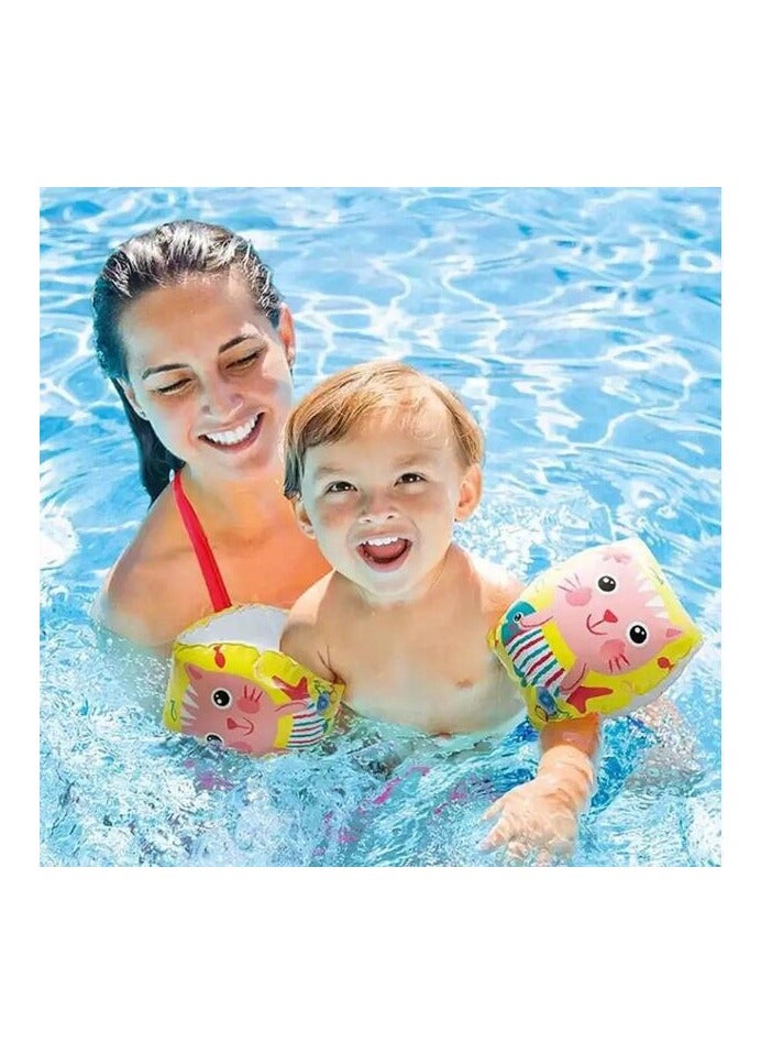 INTEX طقم سترة سباحة مكون من زوج من شرائط الذراع للسباحة على شكل قطة للأطفال من عمر 6 أشهر إلى 3 سنوات - Image 2