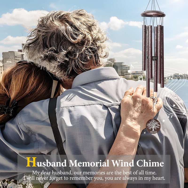 Synhonty Memorial Sympathy Gifts for Loss of Husband, 25" Memorial Wind Chimes for Lose of Husband Sympathy Gift, Remembrance/Grief/Bereavement Gifts - Image 2