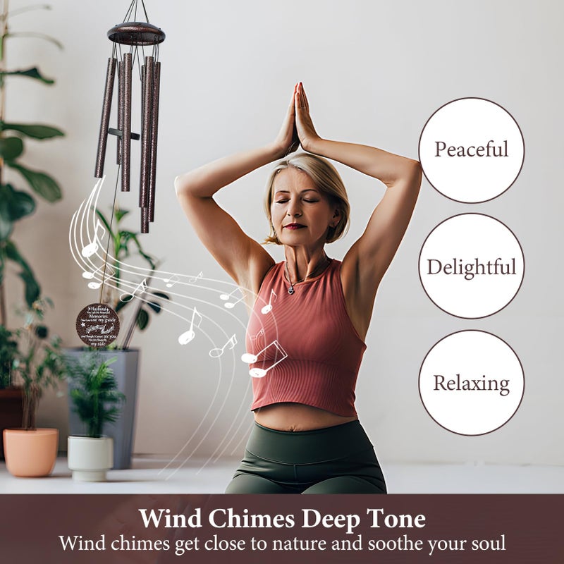 Synhonty Memorial Sympathy Gifts for Loss of Husband, 25" Memorial Wind Chimes for Lose of Husband Sympathy Gift, Remembrance/Grief/Bereavement Gifts - Image 5
