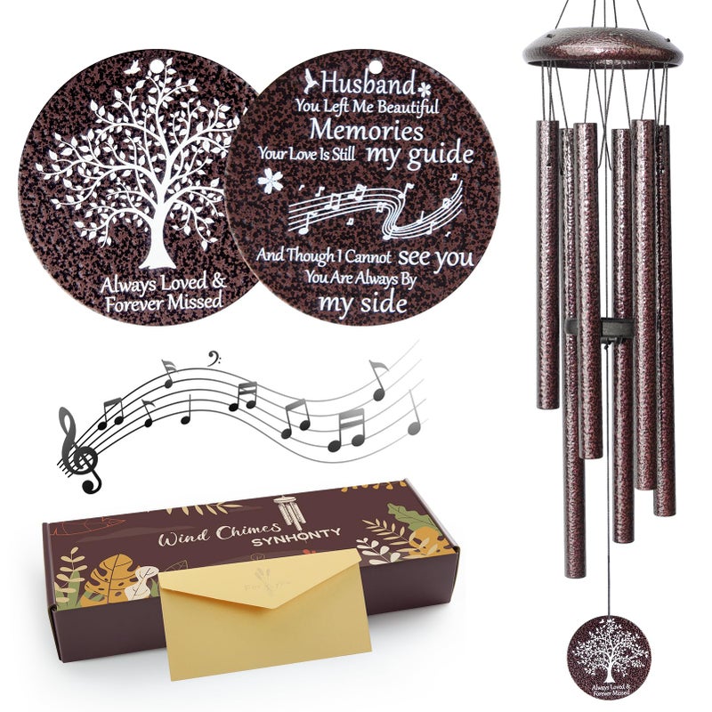 Synhonty Memorial Sympathy Gifts for Loss of Husband, 25" Memorial Wind Chimes for Lose of Husband Sympathy Gift, Remembrance/Grief/Bereavement Gifts - Image 1