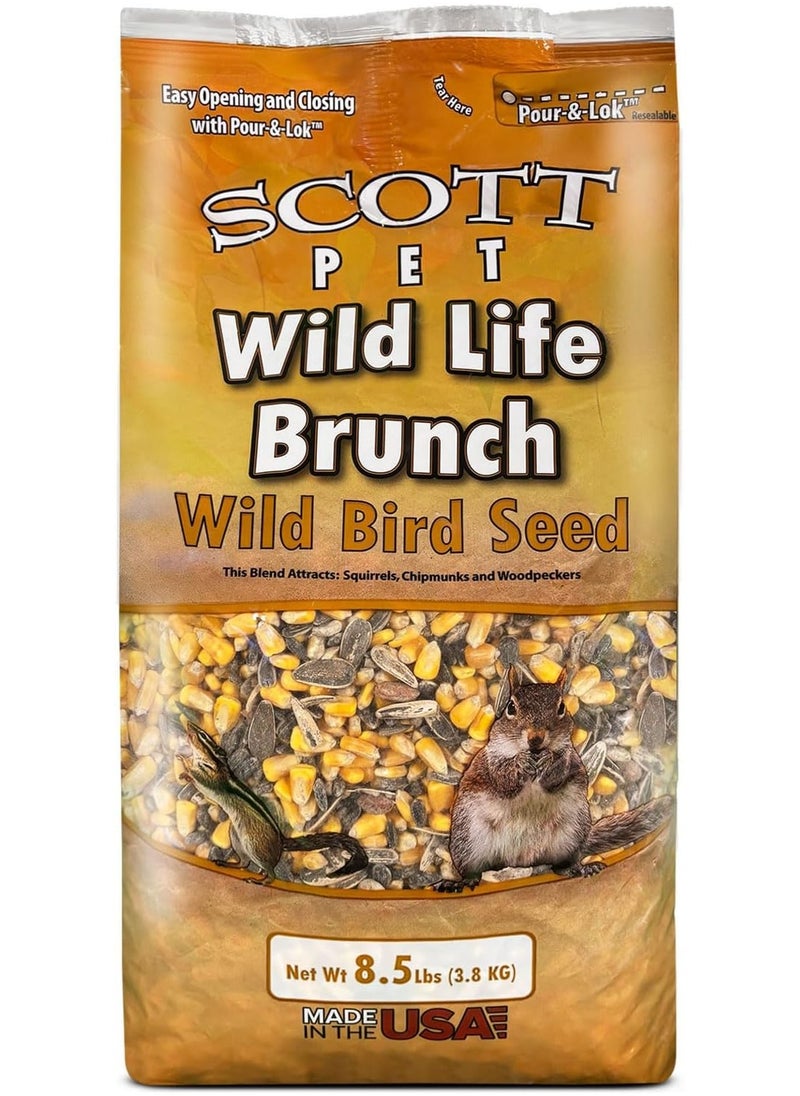 Scott Scott Pet Wild Bird Seed, Wildlife Brunch Blend, 8.5 lbs Bag, No Mess, Feed, Great for Platform Feeders, Food for Outside Wild Birds  - Image 1